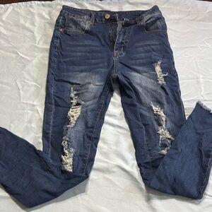 Distressed Blue Women's Jeans